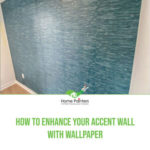 enhance accent wall with wallpaper