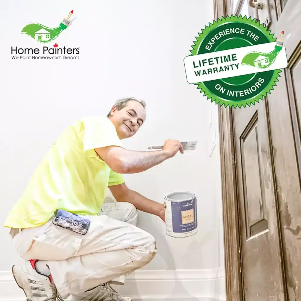Interior Painting Home Blue Painter with brush by Home Painters Toronto Square