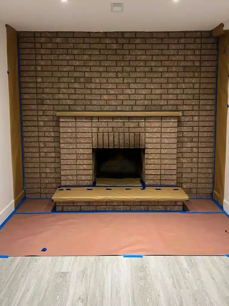 Refacing a Brick Fireplace