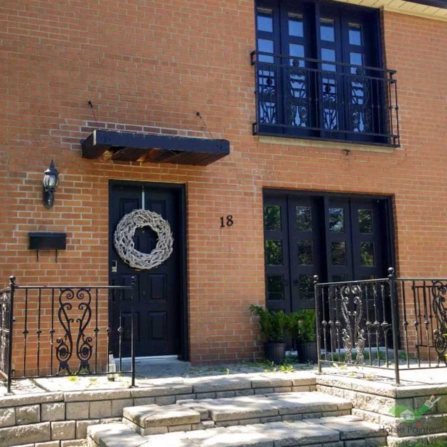 home in the gta with brick exterior painted window trim to improve curb appeal home painters toronto