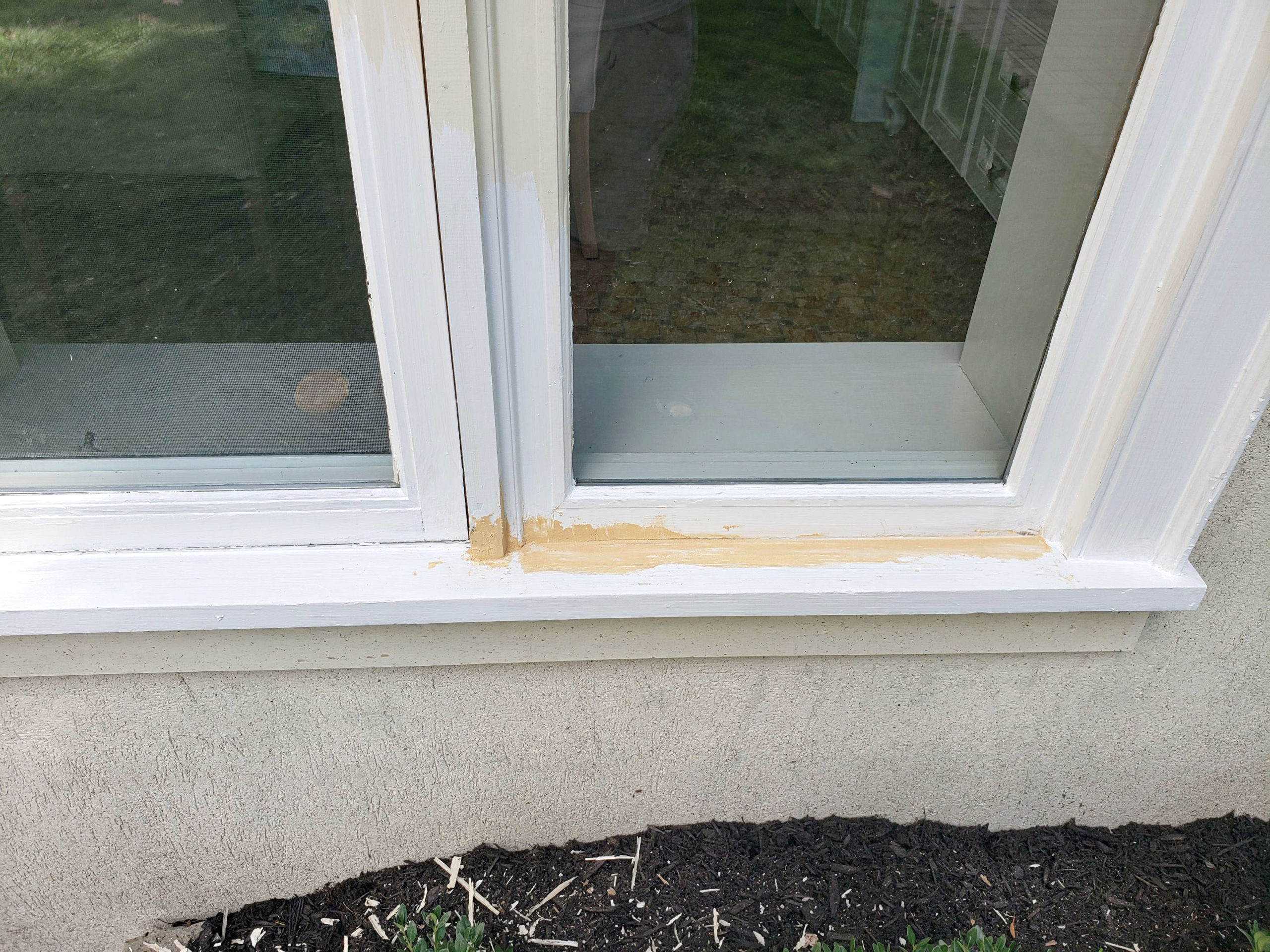 Fill Epoxy Filler to the Rotten Window Frame