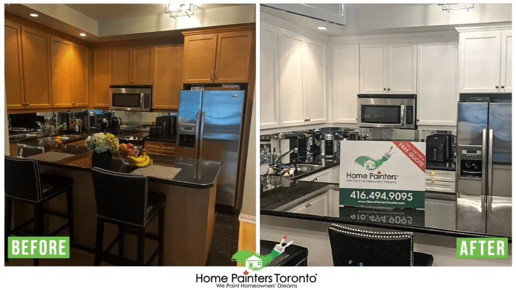 Kitchen Cabinet Spraying By Home Painters Toronto