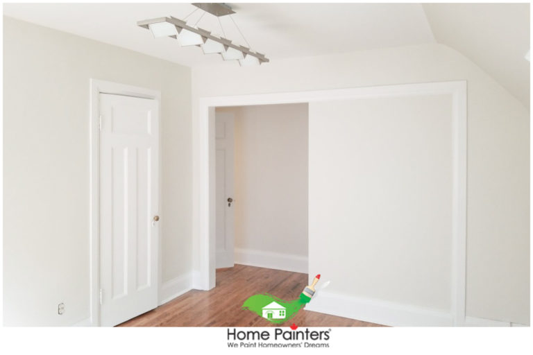interior painting of house in toronto, professional paint job, painted bedroom with wood trim painted white