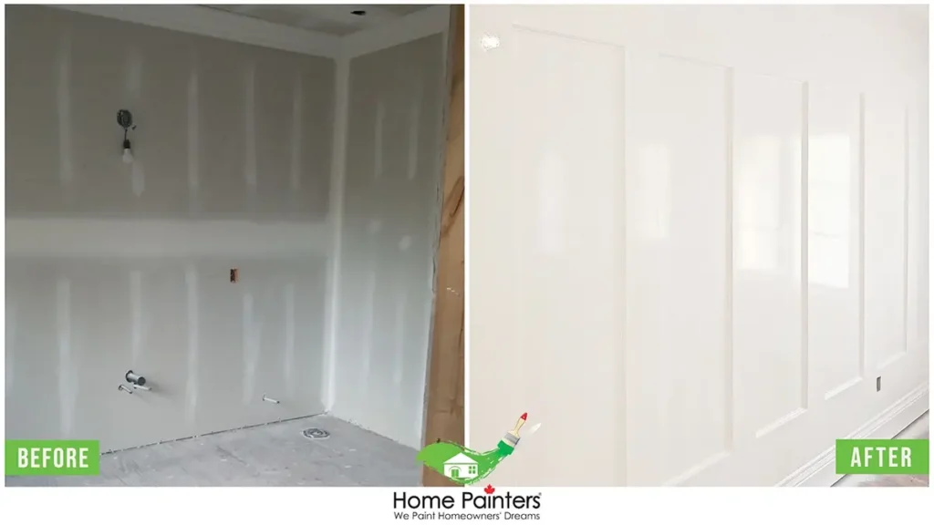 Basement Drywall Before and After 2