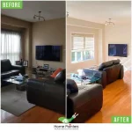 before and after interior wall painting