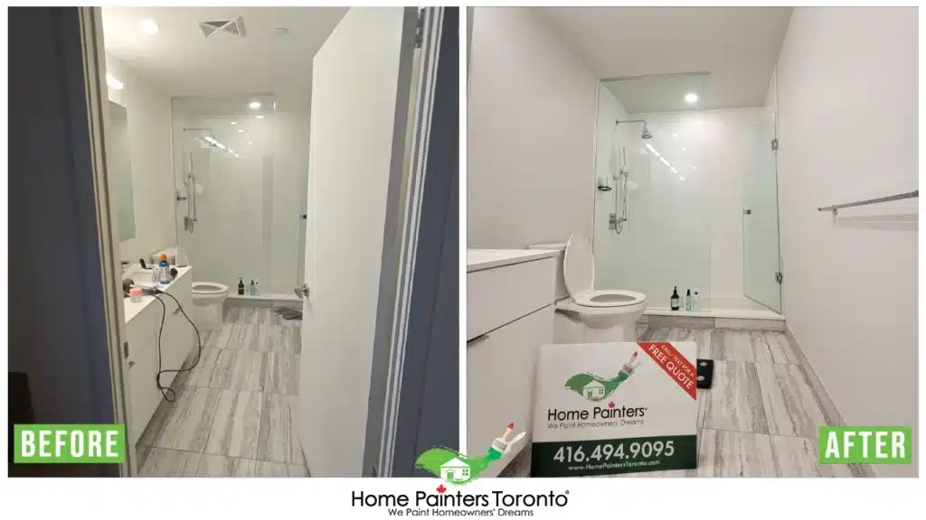 Interior Condominium Bathroom Wall Painting By Home Painters Toronto