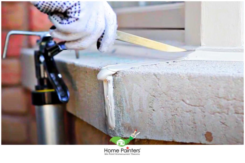 exterior caulking process professionally done by home painters in toronto