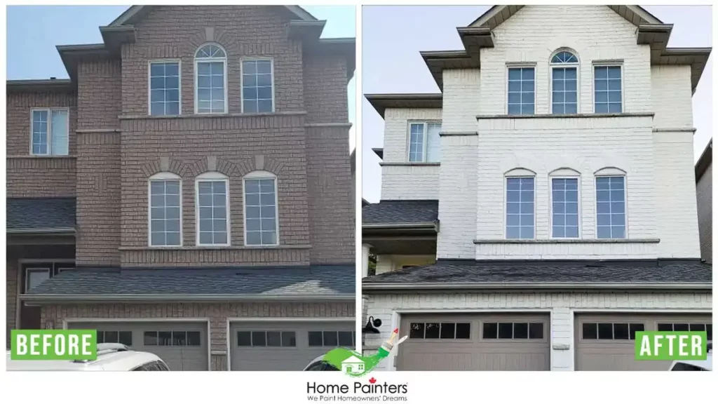 before and after exterior to white