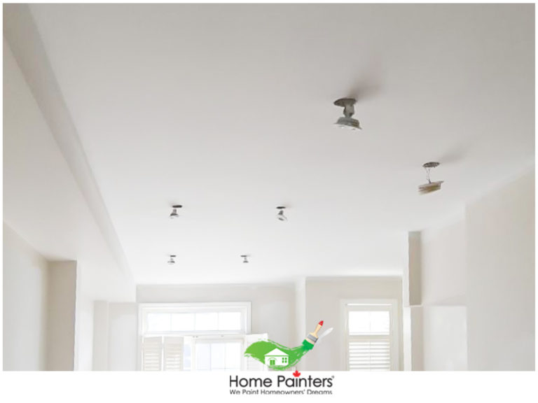 plaster ceiling repair cost, white ceiling with potlights, professional home painters