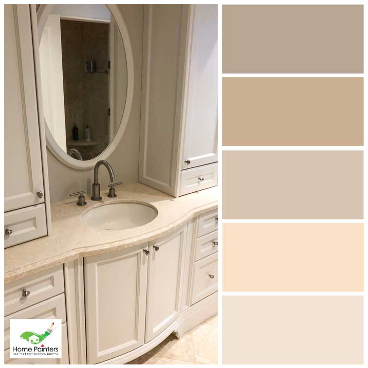 powder room with taupe colour palette for powder room interior design
