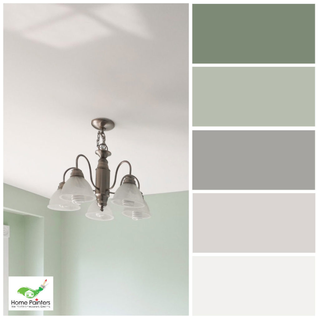 mint green tones colour palette for living room design