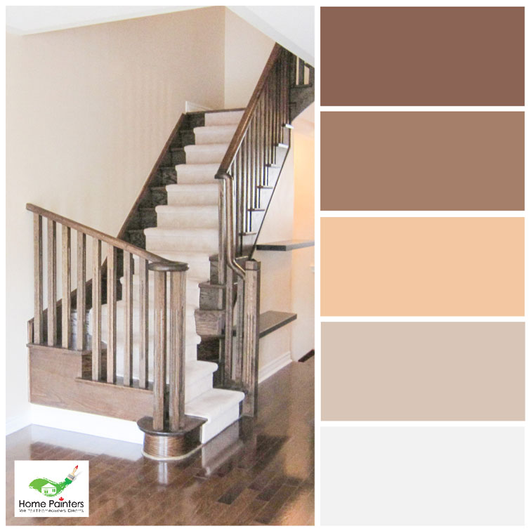 oak stairs with dark staining and refurnished wood floors house painters in toronto
