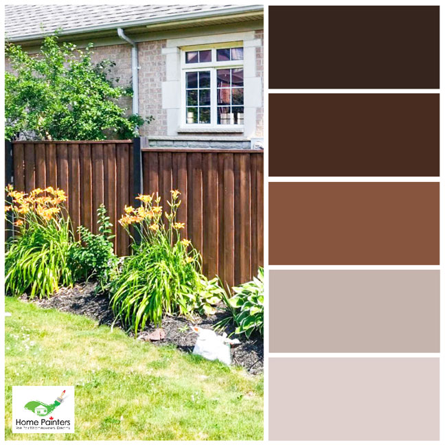brown tones colour palette for exterior design fence staining house painters in toronto