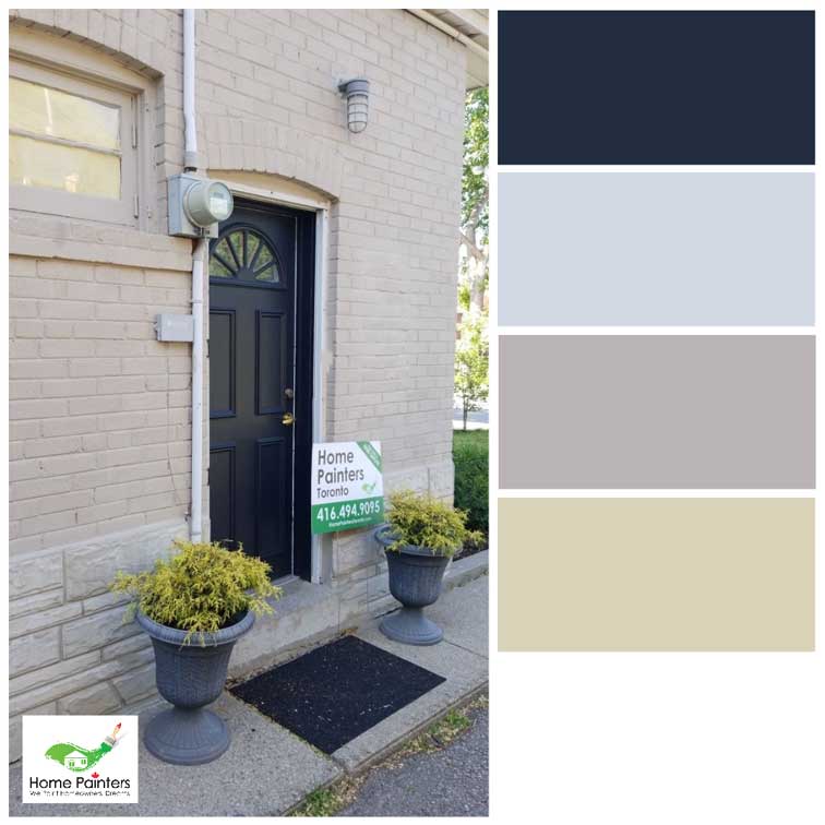 home with taupe exterior brick staining to improve curb appeal exterior side door painted charcoal grey