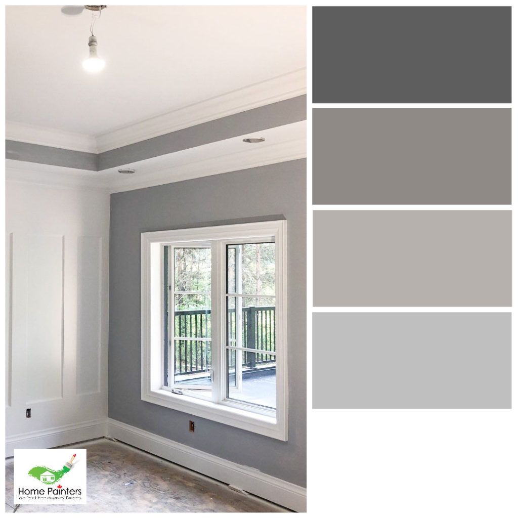 living room painted grey with white trim and refurnished floor house painters toronto, interior house painters, professional painters colour palette, complementary colours, interior painting company