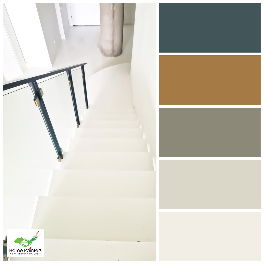 white stairs colour palette for interior design inspiration