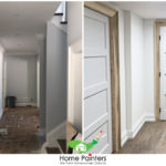 before and after interior white door painting