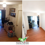 before and after image of wallpaper removal, remove wallpaper, how to remove wallpaper, interior painters, house painters toronto, interior painting services, painting companies toronto