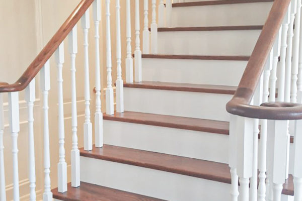 house painters, Interior Painting of White oak stair case painting and staining, painted stairs ideas, home painting services, interior house painters