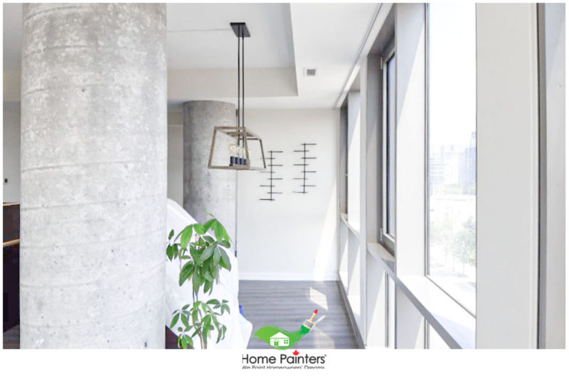 condominium with cement pillars and dark hardwood floors, how much does it cost to paint a two bedroom condominium in toronto; interior painters Toronto; condominium painting, Toronto painting company, house painters toronto, painters toronto, painting companies toronto, Toronto condo painters