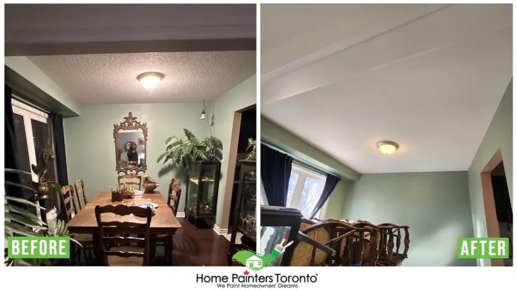 Before And After Interior Dining Wall Painting