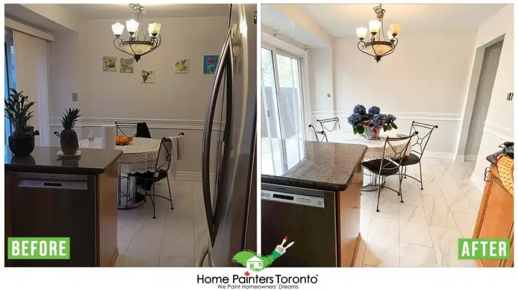 Before And After Interior Dining Wall Painting