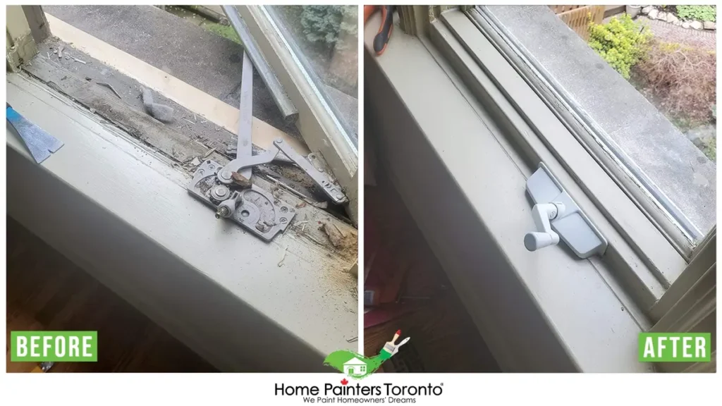 Window Caulking - Before and After
