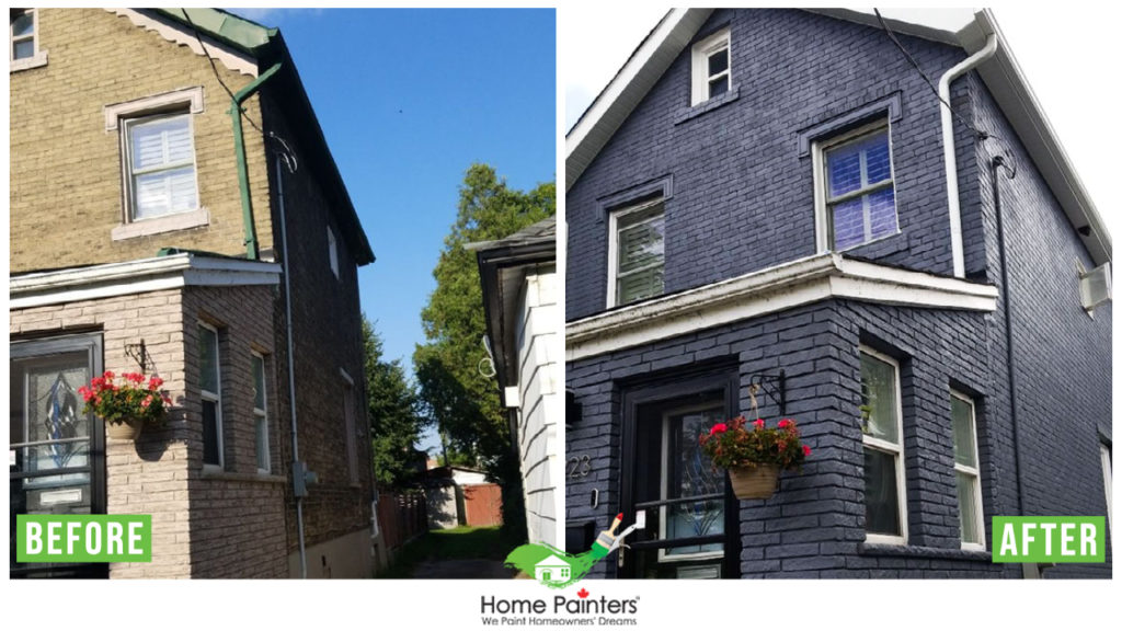 brick staining before and after, the cost to paint house, exterior painting, brick staining, brick painters, cost to brick stain