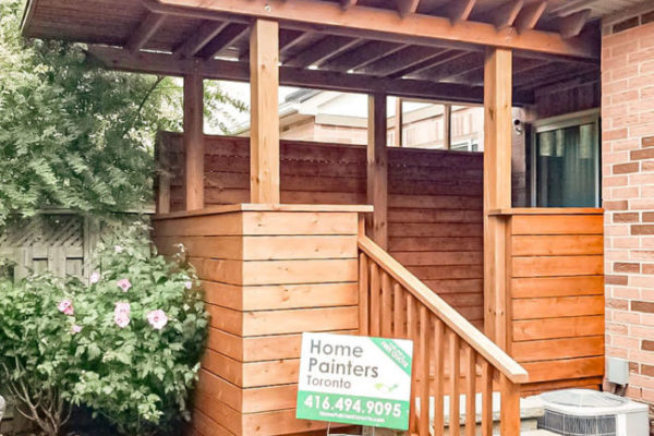 Deck and Fence painting and staining project professionally completed by home painters