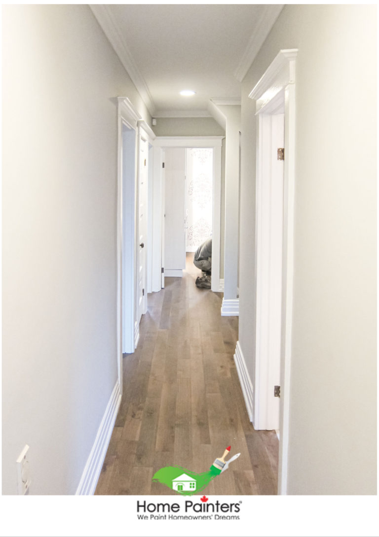 Fresh white painted hallway with wooden floor, small hallway ideas, hallway colour ideas, narrow hallway ideas, paint colors for small hallways
