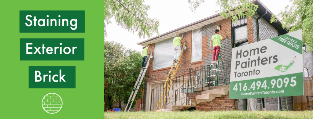 staining exterior brick