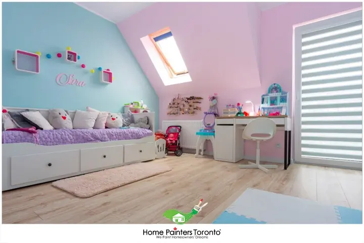 Pink and Light Blue Bedroom