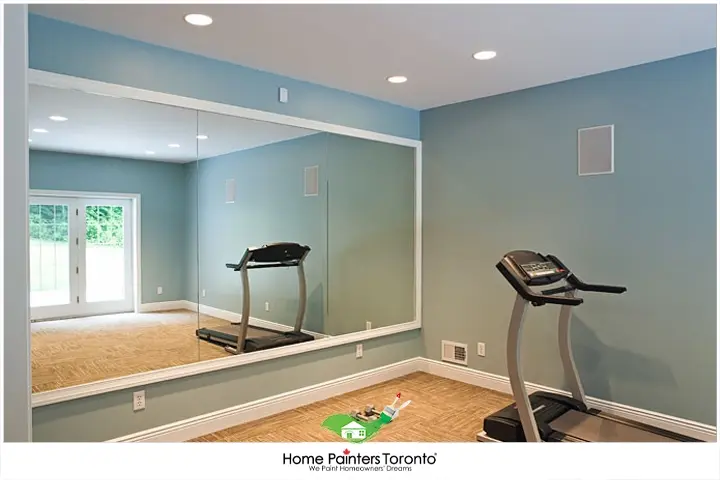 blue workout studio room