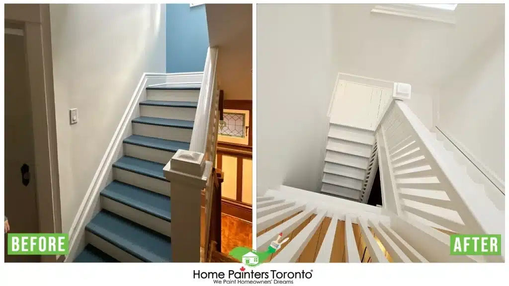 Staircase Before And After By Home Painters Toronto