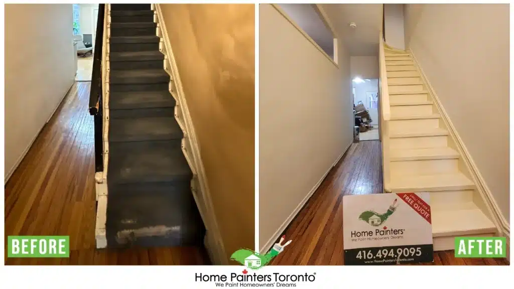 Staircase Before And After By Home Painters Toronto