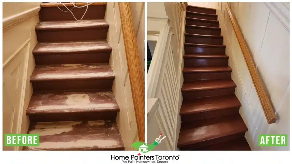 Staircase Before And After By Home Painters Toronto