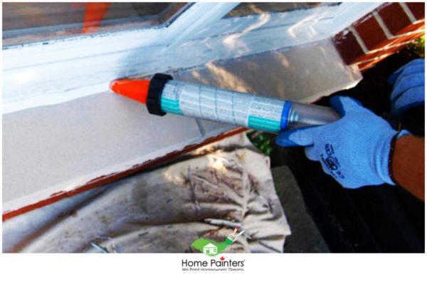 Caulking house painters in exterior design, House painters