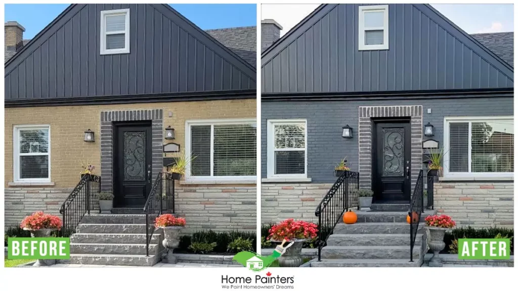 exterior painting before and after gray