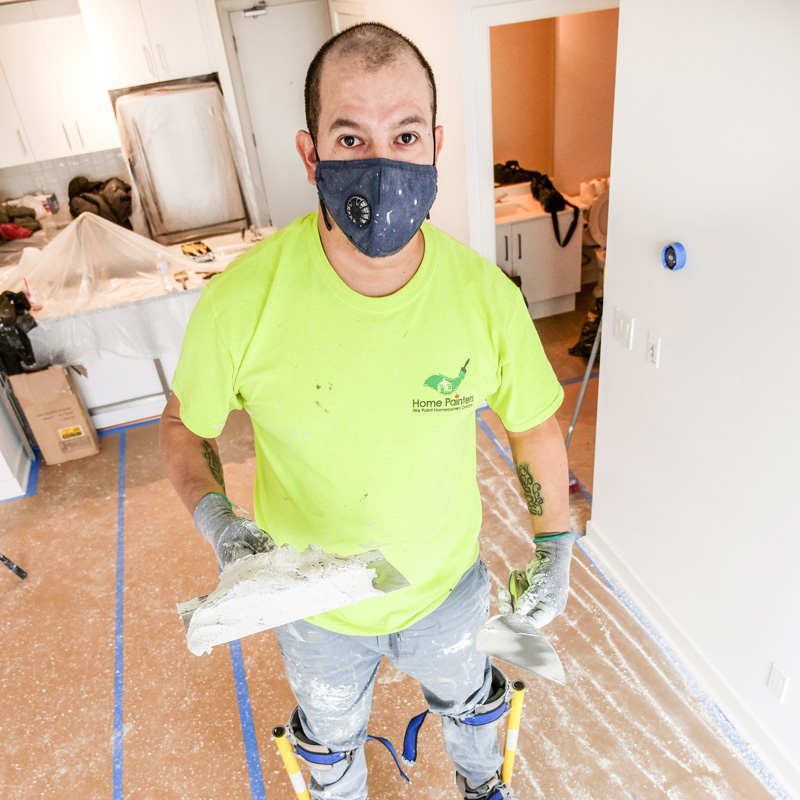 popcorn ceiling removal prep and plastering