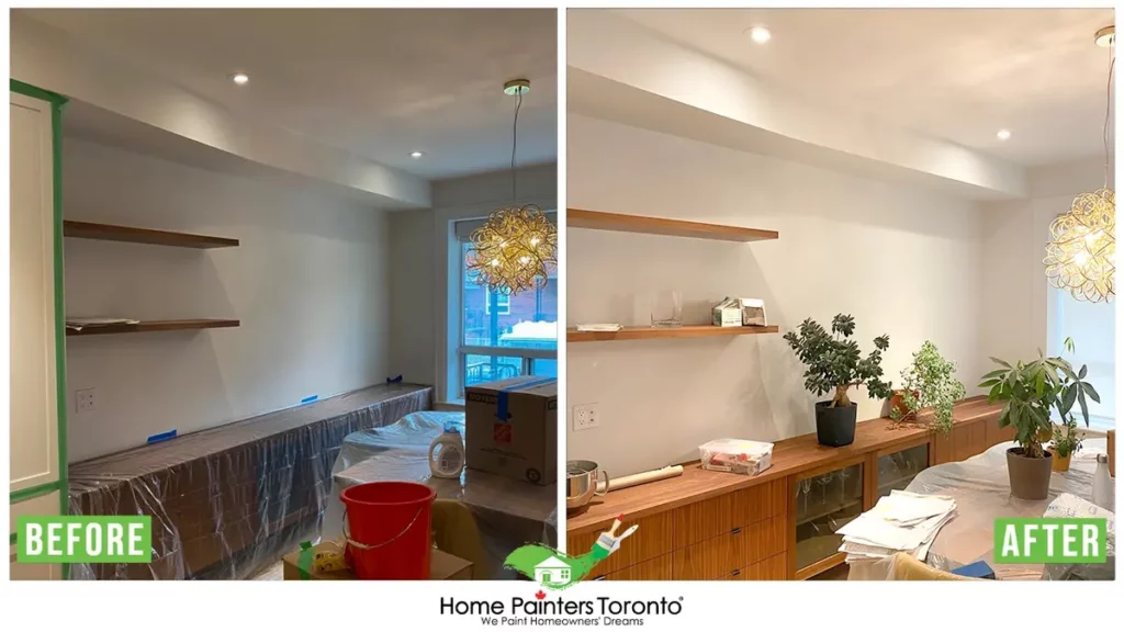 before and after interior painting