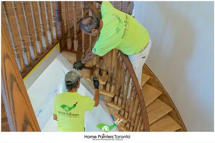 painters painting stairs