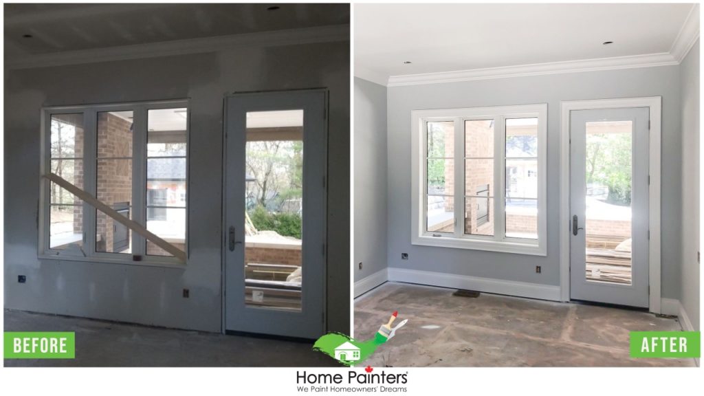 drywall installation before and after