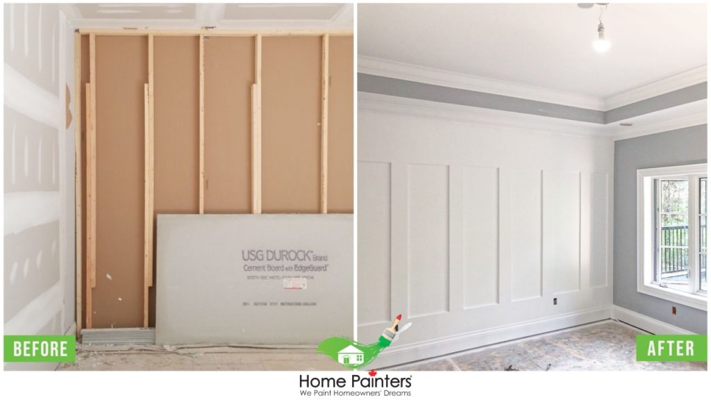 drywall installation before and after