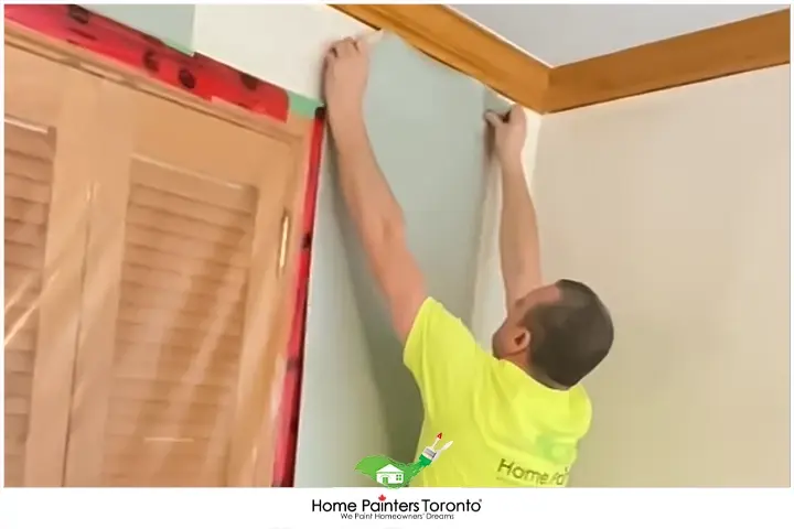 Painter Installing Wallpaper