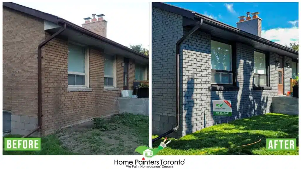 Aluminum Eaves Soffits and Downspouts Before and After