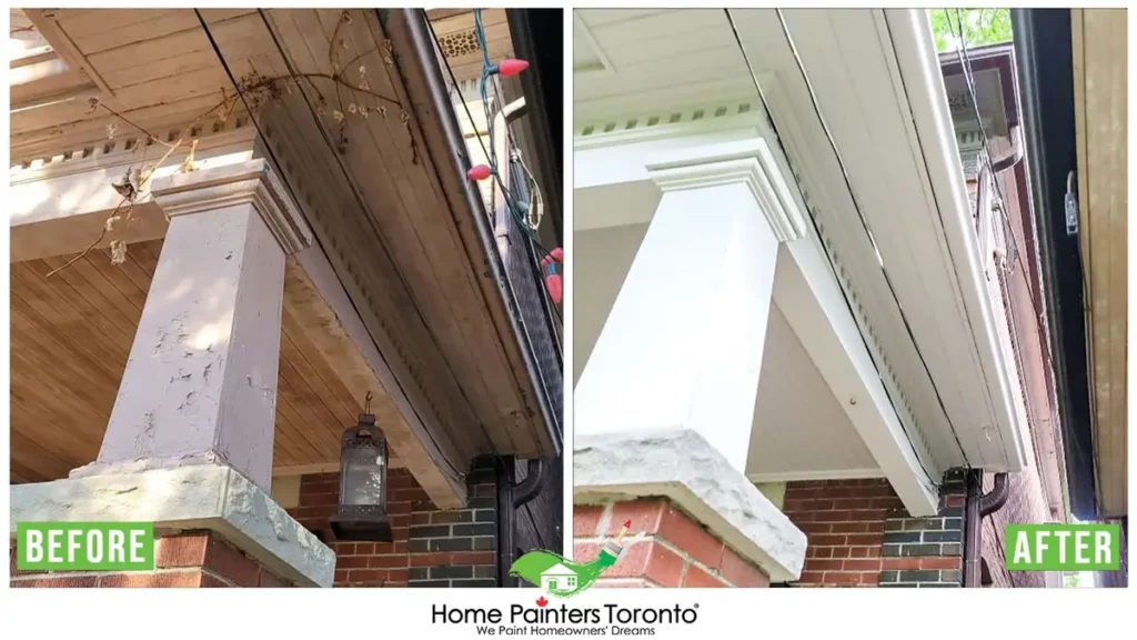 Aluminum Eaves Soffits and Downspouts Before and After