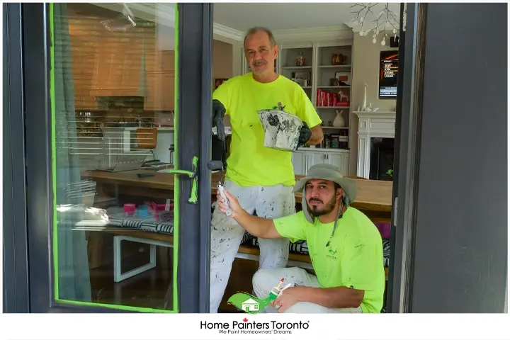 Painter Painting the Windows Door