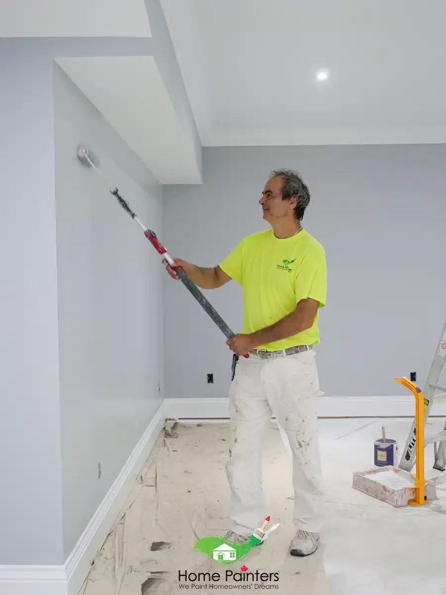 Wall painting using paint roller