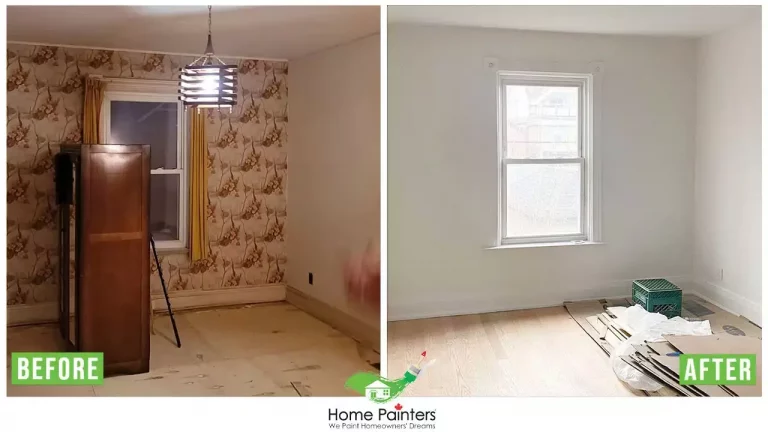 interior wall painting before and after