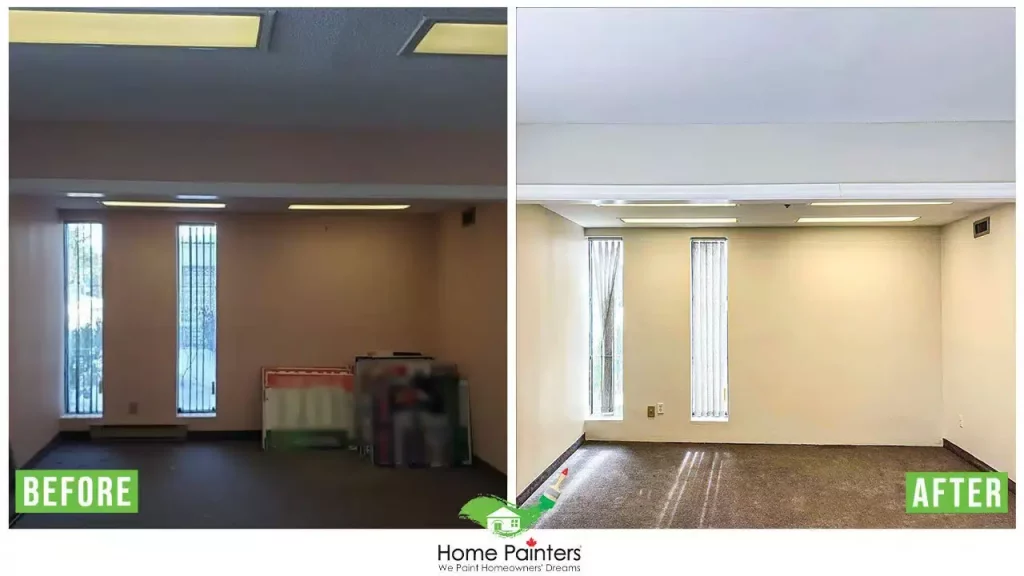 interior wall painting before and after